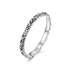 BAMOER Elegant 925 Tibetan Sterling Silver Engraved Leaf / Vine Pattern Theme Ring - Ladies / Women's
