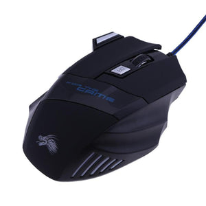 Trendy Ergonomic USB Wired LED Optical 7 Button Gaming Mouse - 5500DPI, PC, Laptop, Colour Changing