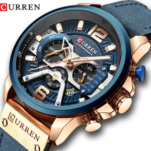 CURREN Luxury Sports / Military Quartz Watch - Men's / Gents, Genuine Leather