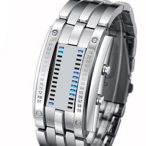 SKMEI Fashionable Digital, LED, Sports, Stainless Steel Innovative Futuristic Watch - Unisex, Water Resistant (50m)