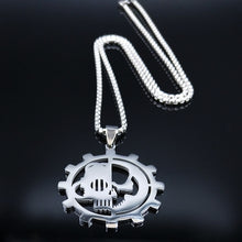 Vintage, Silver, Stainless Steel, Warhammer 40,000, Adeptus Mechanicus Theme Pendant / Necklace