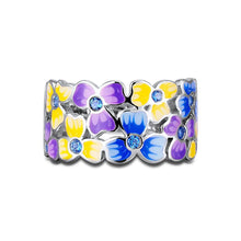 FOYDJEW Elegant, Delicate, Spring / Summer Cloisonne Flowers Theme Ring - Ladies / Women's, CZ