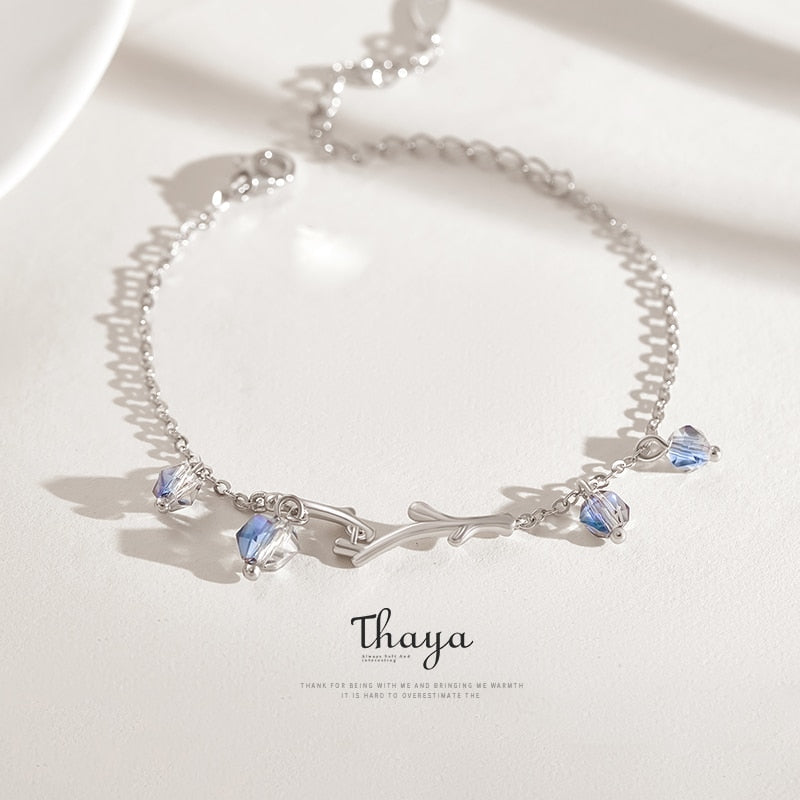 THAYA Exquisite / Elegant 925 Sterling Silver Twilight Forest Symphony Charm Bracelet - Ladies / Women's