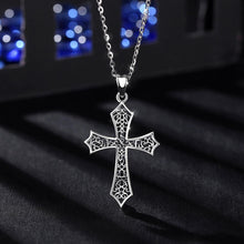 EUDORA Antique / Gothic 925 Sterling Silver Ornate Religious Cross Necklace / Pendant - Ladies / Women's