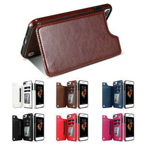KISSCASE Retro PU Flip Leather Case for Apple iPhone (12, 11, X, XR, XS, 8, 7, Pro, Max, Plus) - Dirt Resistant, Card Holder