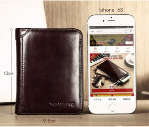 MANBANG Classic High Quality Genuine Leather Men's / Gents Wallet - Card Holder, Coffee, Black