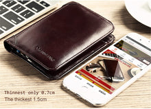 MANBANG Classic High Quality Genuine Leather Men's / Gents Wallet - Card Holder, Coffee, Black