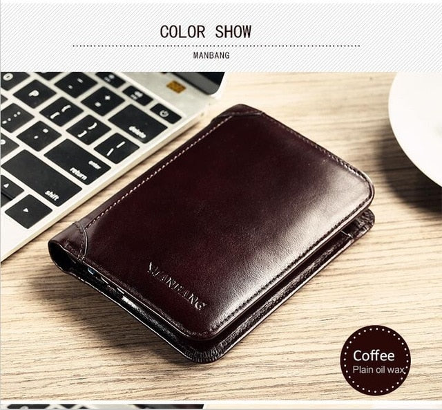 MANBANG Classic High Quality Genuine Leather Men s Gents Wallet