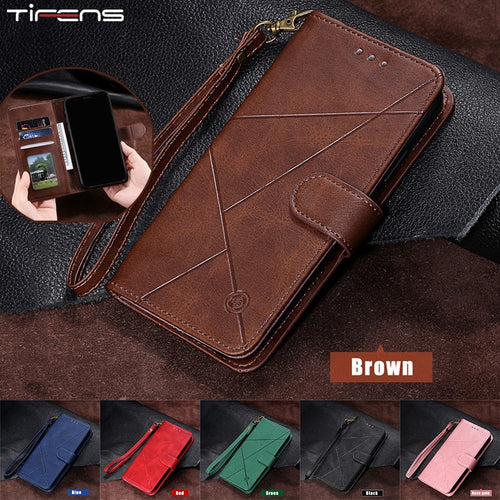 Luxury, Vintage Style PU Leather Flip Case / Wallet for Motorola Phone - Moto E5 E6 G6 G7 G8 Play Power Plus