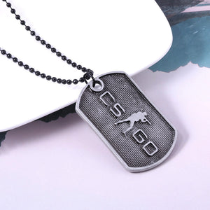 Military / Classic Silver, Gaming, Counter-Strike Go Theme Pendant / Dog Tag / Necklace