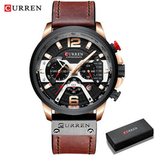 CURREN Luxury Sports / Military Quartz Watch - Men's / Gents, Genuine Leather
