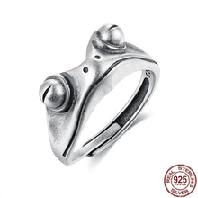 GOMAYA Fun / Retro 925 Sterling Silver + Red Garnet Frog Theme Adjustable Ring - Ladies / Women's