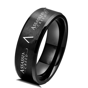 Classic, 316L Stainless Steel, 8mm, Assassin's Creed Symbol Theme Ring - Unisex