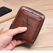 BINLIROO, Vintage, Genuine Leather Anti-Theft,  RFID, Short Wallet - Men's / Gents, Coin Pocket