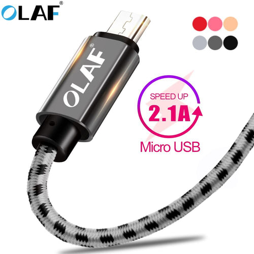 OLAF Micro USB Data / Fast Charging Cable (0.25, 1, 1.5, 2, 3m) - Samsung, Huawei, Xiaomi, LG, Smartphones