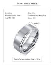 VNOX Stylish Tungsten Carbide & Stainless Steel Ring - Men's / Gents, Silver, Black