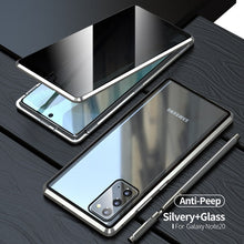 9H Tempered / Anti-Spy Glass & Aluminium 360 Degree Magnetic Case - Samsung Galaxy Note 20 10 9 8