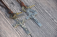 COOSTUFF Punk Religious Jesus Cross Necklace / Pendant - Ladies / Women's, Leather Cord