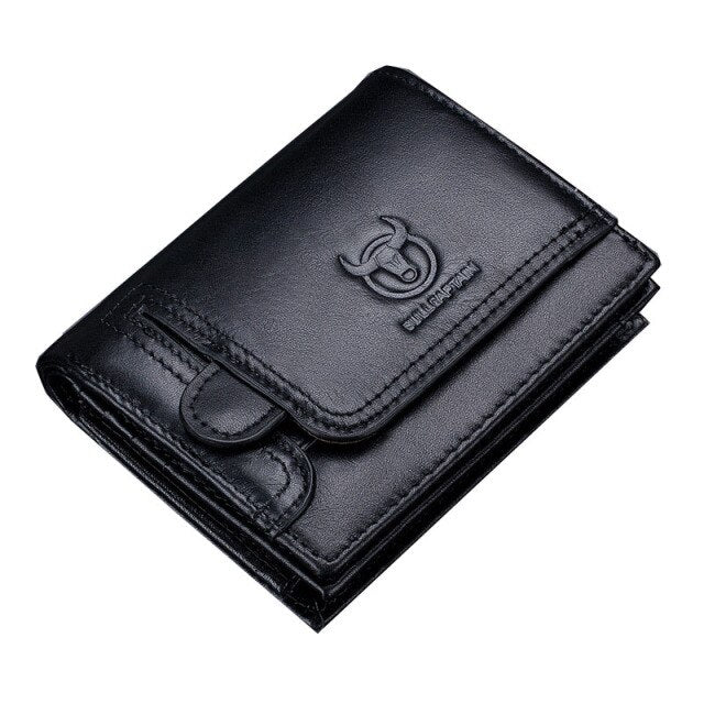 BINLIROO, Stylish, Genuine Leather Anti-Theft,  RFID / NFC Short Wallet - Men's / Gents