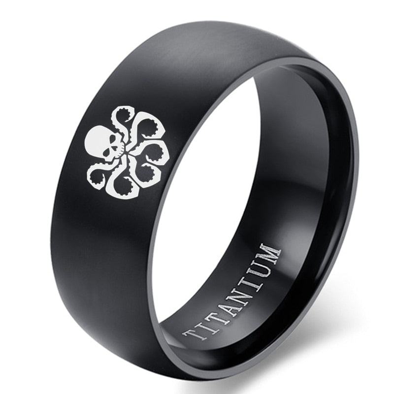 Trendy, Marvel, Hydra (Octopus) Logo Theme Titanium Ring - Unisex, Agents of Shield, Captain America