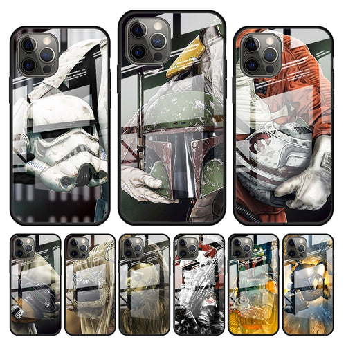 Star Wars Theme, Tempered Glass Apple iPhone Cases - 11 X XR XS SE2020
