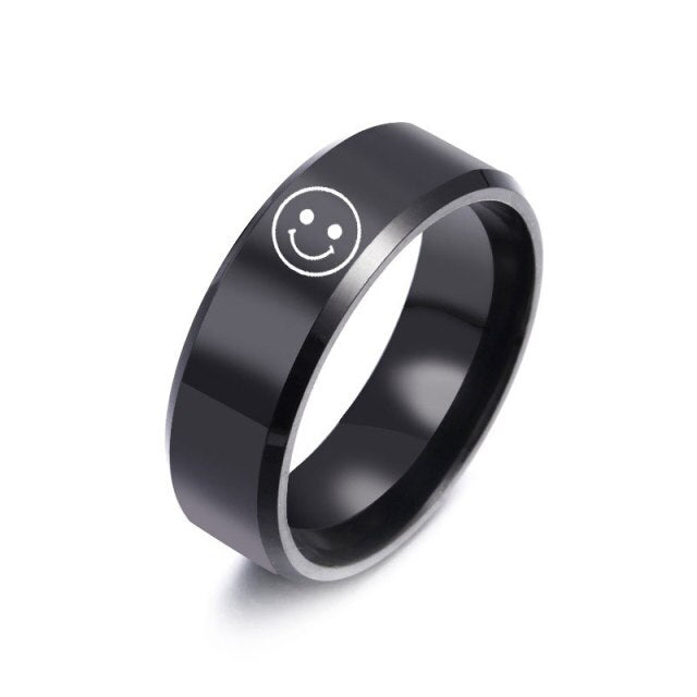Fun / Trendy, Stainless Steel, Smiley Face Theme Ring - Unisex