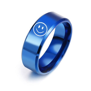 Fun / Trendy, Stainless Steel, Smiley Face Theme Ring - Unisex