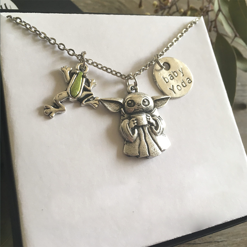 Cute/Classic, Silver Plated, Star Wars, The Mandalorian / Baby Yoda Theme Charm Necklace - Unisex