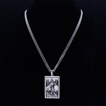 Vintage, Silver, Stainless Steel, Wicca / Tarot Card, Temperance Theme Pendant / Necklace