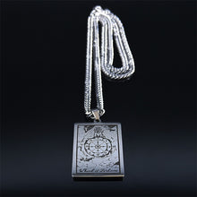 Vintage, Silver, Stainless Steel, Wicca / Tarot Card, Wheel of Fortune Theme Pendant / Necklace