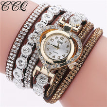 CCQ Fashionable Luxury Quartz Watch - Ladies / Women's, PU Leather, Rhinestone, Stainless Steel