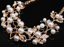 Match-Right Vintage Simulated Pearl Leaves Theme Necklace for Women