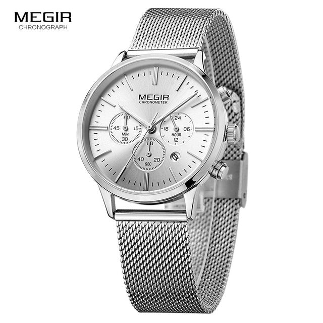 MEGIR Quartz Ladies / Womens Wrist Watch - Hardlex Glass, Water Resistant, Stainless Steel