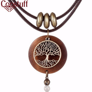 COOSTUFF Vintage / Bohemian Wooden Tree Of Life Theme Handmade Necklace / Pendant - Ladies / Women's