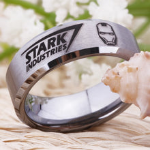 YGK Trendy Marvel's Iron Man "Stark Industries" Tungsten Carbide 8mm Ring - Unisex, Men, Women