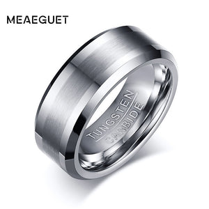 MEAEGUET Classic 8MM Tungsten Carbide Ring - Men's / Gents, Casual, Formal
