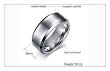 MEAEGUET Classic 8MM Tungsten Carbide Ring - Men's / Gents, Casual, Formal