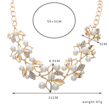 Match-Right Vintage Simulated Pearl Leaves Theme Necklace for Women