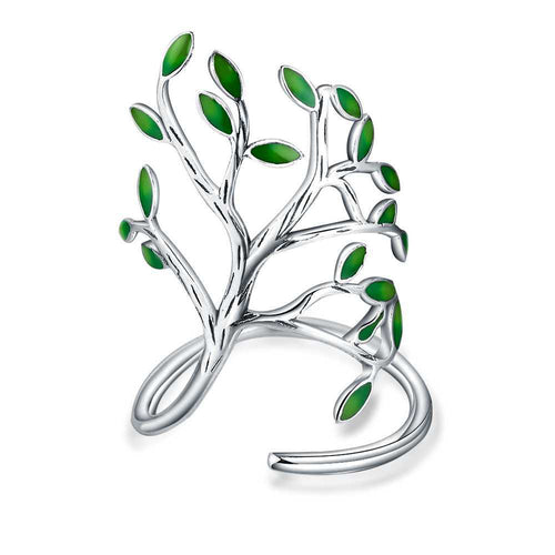 JEXXI 925 Sterling Silver Unique Style Leaf Theme Ring - Ladies / Women's