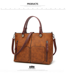 TINKIN Vintage PU Leather High Quality Handbag / Shoulder Bag - Ladies / Women's, Shopping, Work, Casual