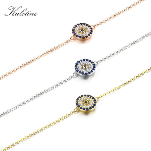 KALETINE Turkish Style Eye Theme 925 Sterling Silver Bracelet - Ladies / Women's, CZ