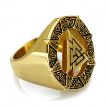 ELFASIO 316L Stainless Steel Scandinavian Valknut Symbol Theme Unisex Ring - Norse, Viking, Odin