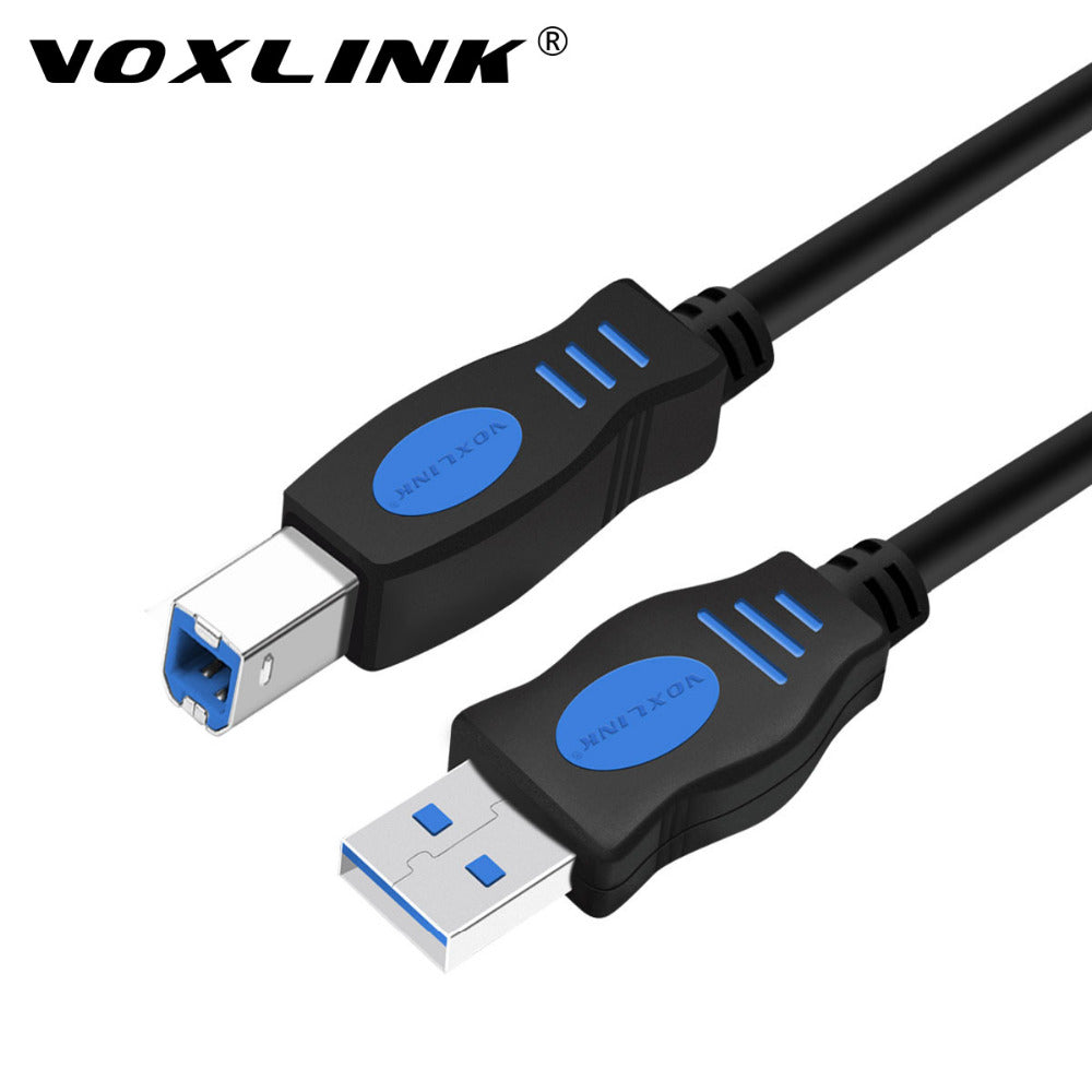 VOXLINK USB 2.0 A to B, Male to Male / Extension Cable (1m, 1.8m, 3m, 5m) For Data Transfer, Desktops, Laptops, Cameras, Printers, Mouse Keyboard