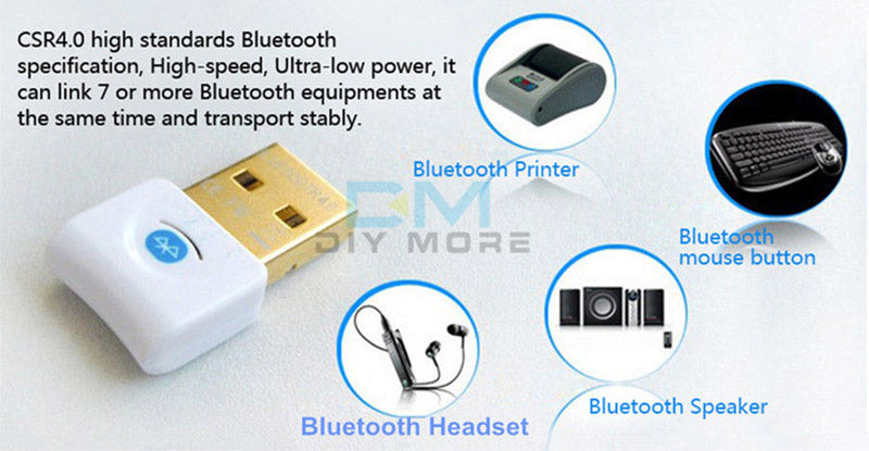 Bluetooth 3.0 USB 2.0 Stick HighSpeed V3 Nano BT Adapter - Mini Dongle EDR  Win