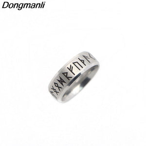 Retro, Antique Style, Stainless Steel, Norse / Viking / Rune Theme Ring - Unisex