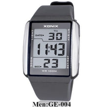 XONIX Sports Rectangle PU Resin / Stainless Steel LED Digital Watch - Water Resistant 100m, Men's / Gents
