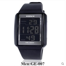 XONIX Sports Rectangle PU Resin / Stainless Steel LED Digital Watch - Water Resistant 100m, Men's / Gents