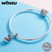 WOSTU 925 Sterling Silver Opening Dangle Ball Heart Charm for Charm Bracelet - Ladies / Women's, CZ