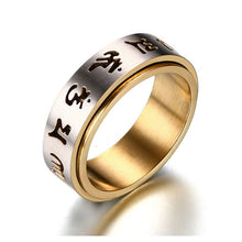 VNOX Classic / Elegant, Stainless Steel (Gold Plated),Tibetan / Buddhist Six Spinner Ring