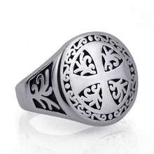 ELFASIO 316L Stainless Steel Gothic Style Silver Cross Theme Ring - Unisex